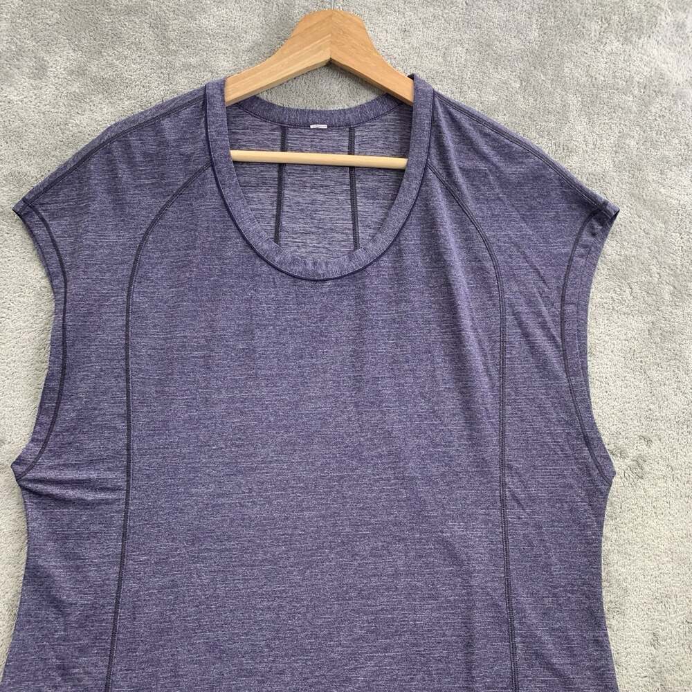 Lululemon Pace Perfect Shirt Womens Large Heathered Midnight Navy Athleisure Gym - Picture 4 of 6